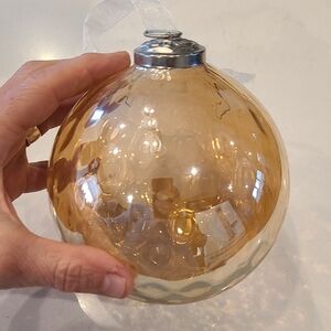 Champagne Gold Glass Heavy Ornament